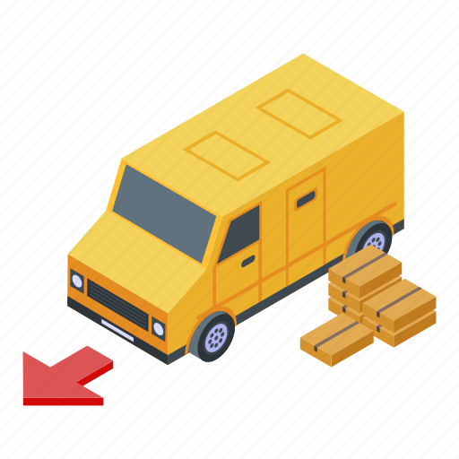 Business, car, cartoon, delivery, isometric, parcel, truck icon - Download on Iconfinder