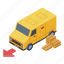 business, car, cartoon, delivery, isometric, parcel, truck 