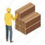 business, cartoon, house, isometric, parcel, stack, warehouse 