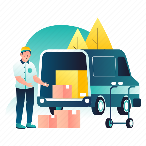 Warehouse, logistic, delivery, transport, package, parcel illustration - Download on Iconfinder