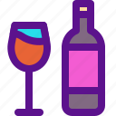 bottle, drink, france, fruit, glass, grapes, wine
