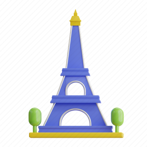 Eiffel, tower, landmark, paris, tourism, france, europe 3D illustration - Download on Iconfinder