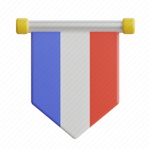 France, europe, french, travel, flag, country, nation 3D illustration - Download on Iconfinder
