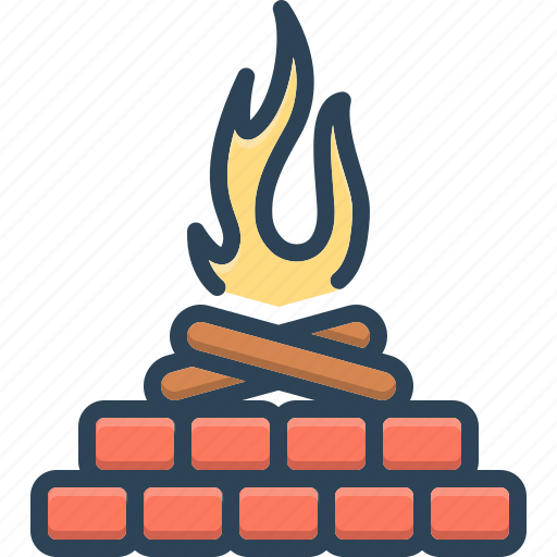 Campfire, burn, bonfire, firewood, fireplace, igniting, flammable icon - Download on Iconfinder