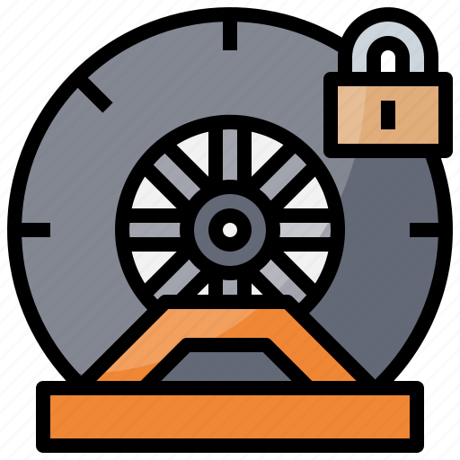 Lock, security, transport, transportation, wheel icon - Download on Iconfinder