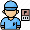 avatar, man, parking, user, worker