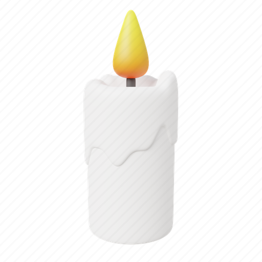 Candle, wax, spiritual, light, burn, fire, flame 3D illustration - Download on Iconfinder