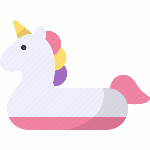 Unicorn, swimming pool, float, rubber ring, holiday, pony, life preserver icon - Download on Iconfinder