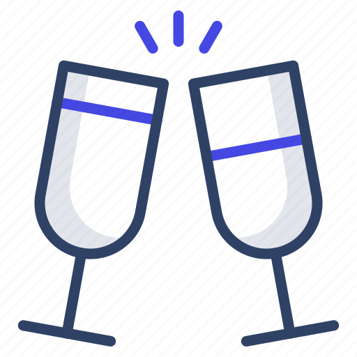 Toasting, cheers, juice glasses, alcohol, champagne icon - Download on Iconfinder