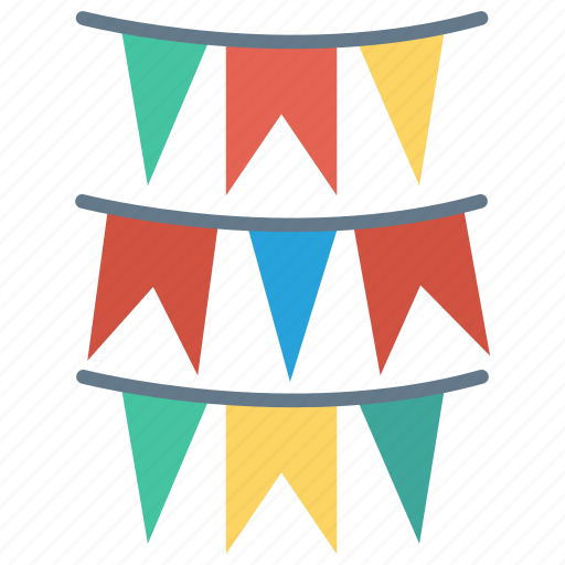 Bunting, celebration, decoration, flags, party icon - Download on Iconfinder