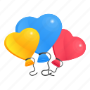 helium balloons, heart balloons, celebrations, party balloons, floating balloons 