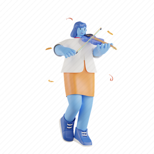Party people, playing violin, violin, celebration, party 3D illustration - Download on Iconfinder
