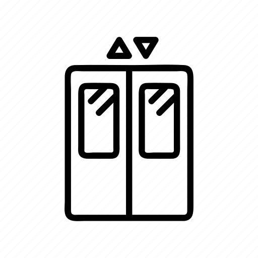 Arrow, building, contour, door, elevator, hotel, silhouette icon - Download on Iconfinder