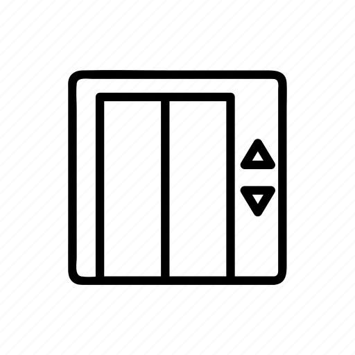 Arrow, building, contour, door, elevator, hotel, silhouette icon - Download on Iconfinder