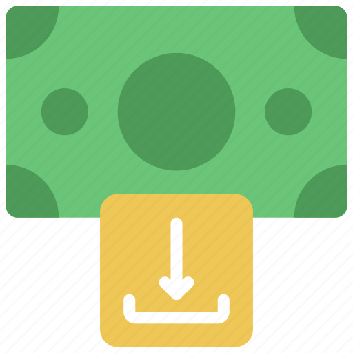 Downloadable, money, install, cash, receive icon - Download on Iconfinder