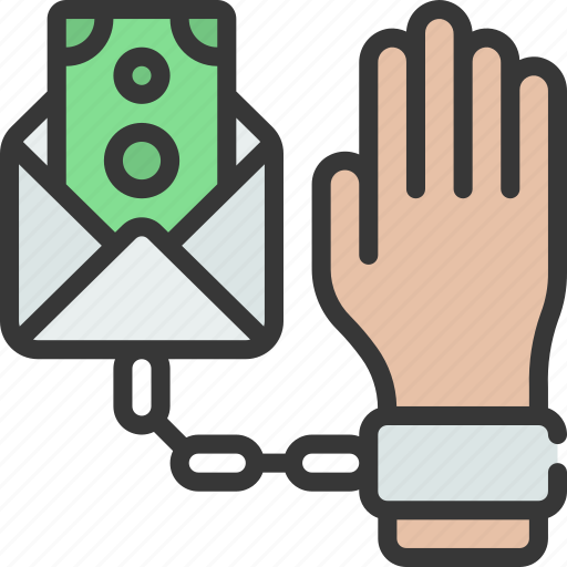Tied, to, paycheck, money, finance icon - Download on Iconfinder