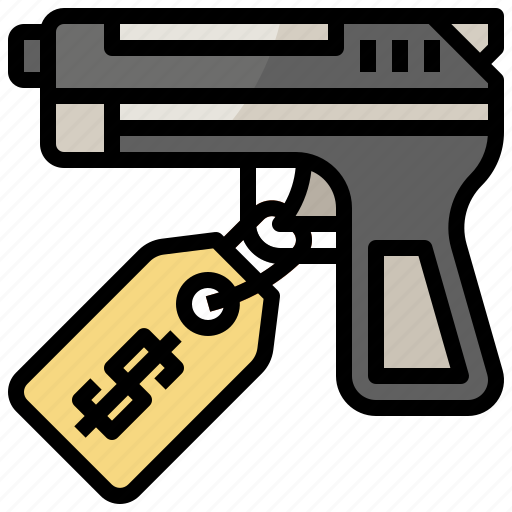 Commerce, dollar, gun, handgun, label, shopping icon - Download on Iconfinder