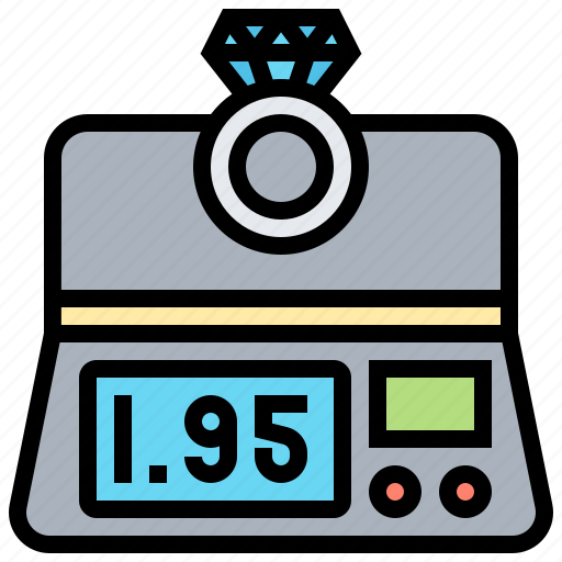 Diamond, ring, scales, value, weigh icon - Download on Iconfinder