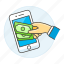 digital, money, method, load, phone, smartphone, hand, cash, payment 