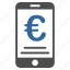 banking service, euro currency, finance, mobile payment, money, phone balance, telephone 