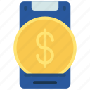 mobile, coin, finances, phone, money