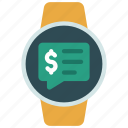 smart, watch, payment, finances, message