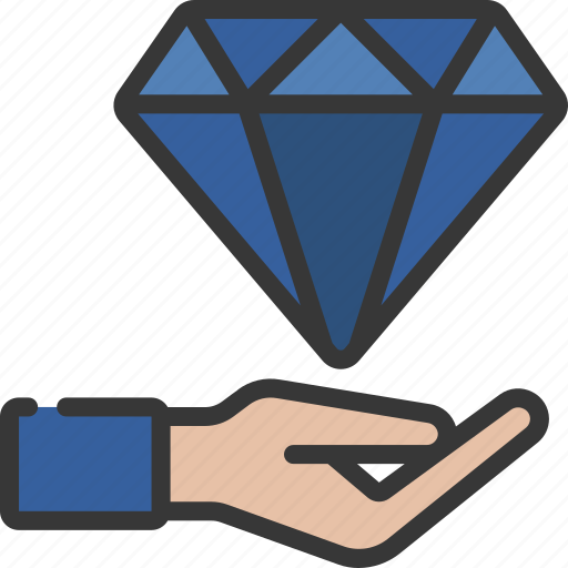 Give, value, finances, hand, diamond icon - Download on Iconfinder