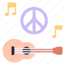 guitar, peace, music, love, hippie, musical, vintage