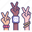 peace, hand, human, victory, finger, two, freedom 