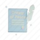 treaty, peace, declaration, paper, goose feather 