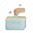 charity, box, hand, gift 