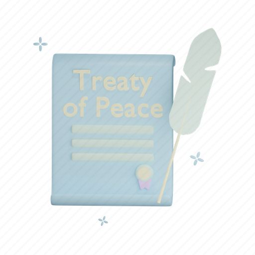 Treaty, peace, declaration, paper, goose feather 3D illustration - Download on Iconfinder