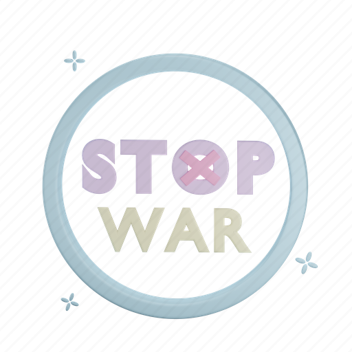 Stop, war, sign 3D illustration - Download on Iconfinder