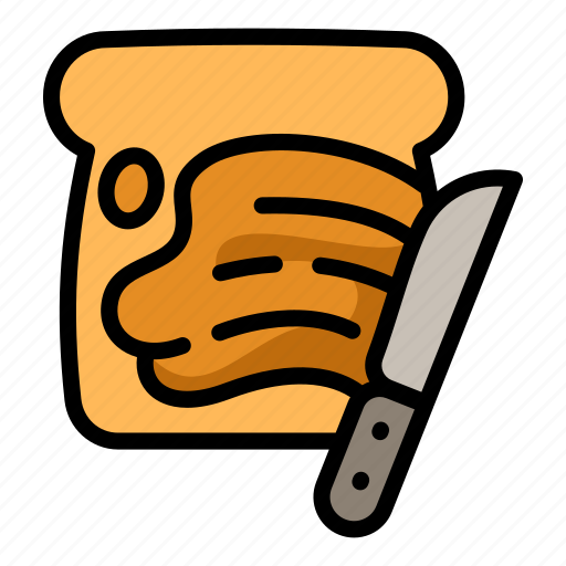 Bread, butter, chocolate, food, knife, peanut, sandwich icon - Download on Iconfinder