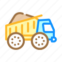 truck, carrying, peat, fuel, production, mining