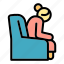 armchair, family, hand, person, senior, water, woman 