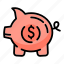 animal, bank, business, coin, hand, money, piggy 