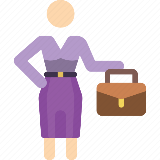 Business, standing, stick figure, suitcase, woman icon - Download on Iconfinder