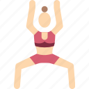 fitness, pose, stick figure, warrior, woman, yoga