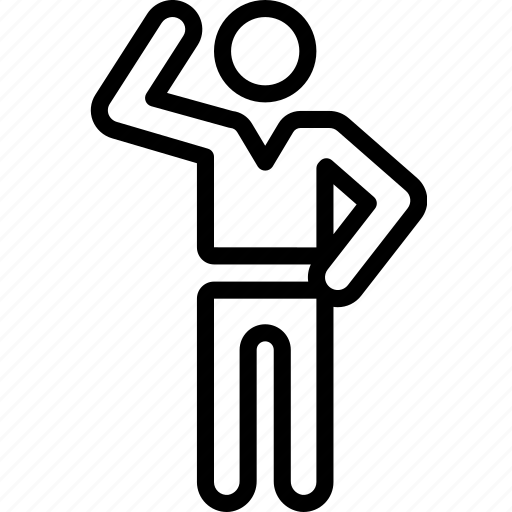 Man, standing, stick figure, waving icon - Download on Iconfinder