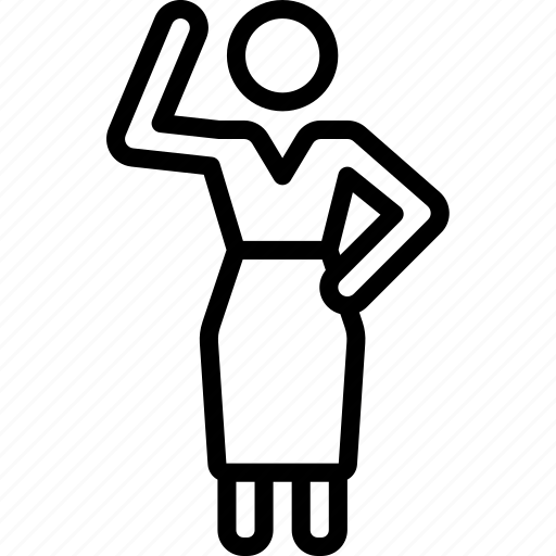 Standing, stick figure, waving, woman icon - Download on Iconfinder