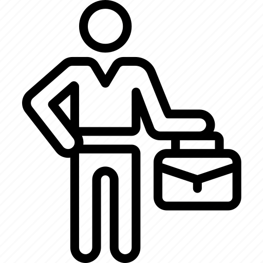 Business, man, standing, stick figure, suitcase icon - Download on Iconfinder