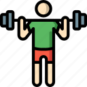 fitness, man, muscle, stick figure, weightlifting 