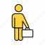 businessman, bag, user, avatar, employee 