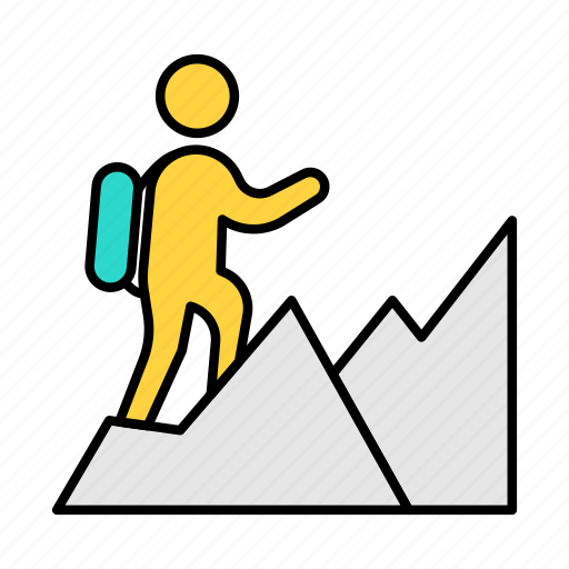 Human, hiking, people, mountain, climbing icon - Download on Iconfinder