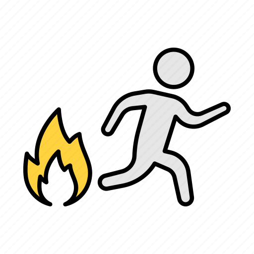 Running, fire, safety, protection, people icon - Download on Iconfinder
