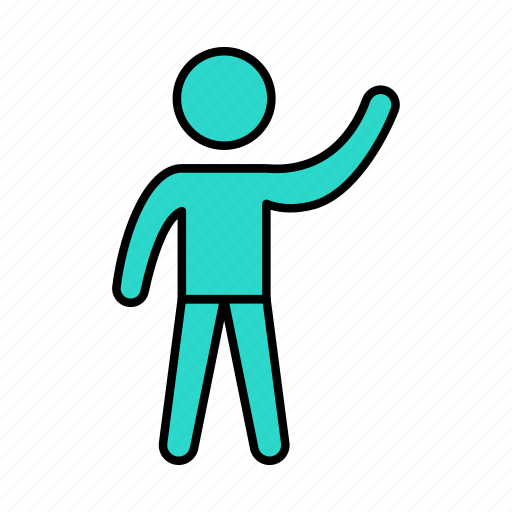 Sign, waving, hand, man, male icon - Download on Iconfinder