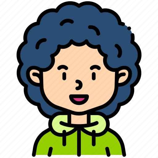 Man, curly, jacket, curly hair, people icon - Download on Iconfinder