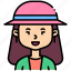 woman, hat, person, user, avatar 