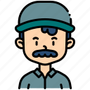 man, cap, mustache, user, avatar